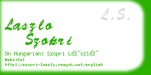 laszlo szopri business card
